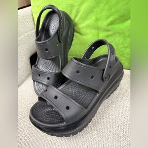 CROCS Black Platform Sandals